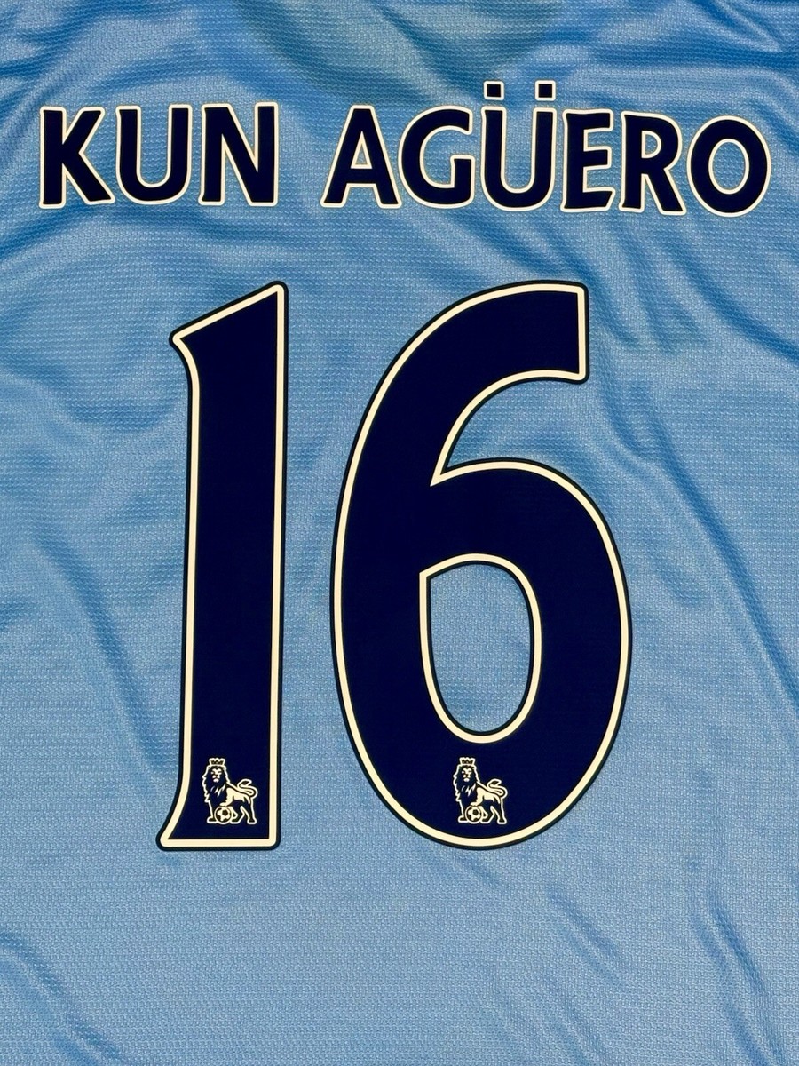 【美品！】13/14 マンチェスター・C ♯16アグエロ【Lサイズ】ホーム 2013/14 Manchester City Home Jersey #16 Kun Aguero XL Nike Soccer