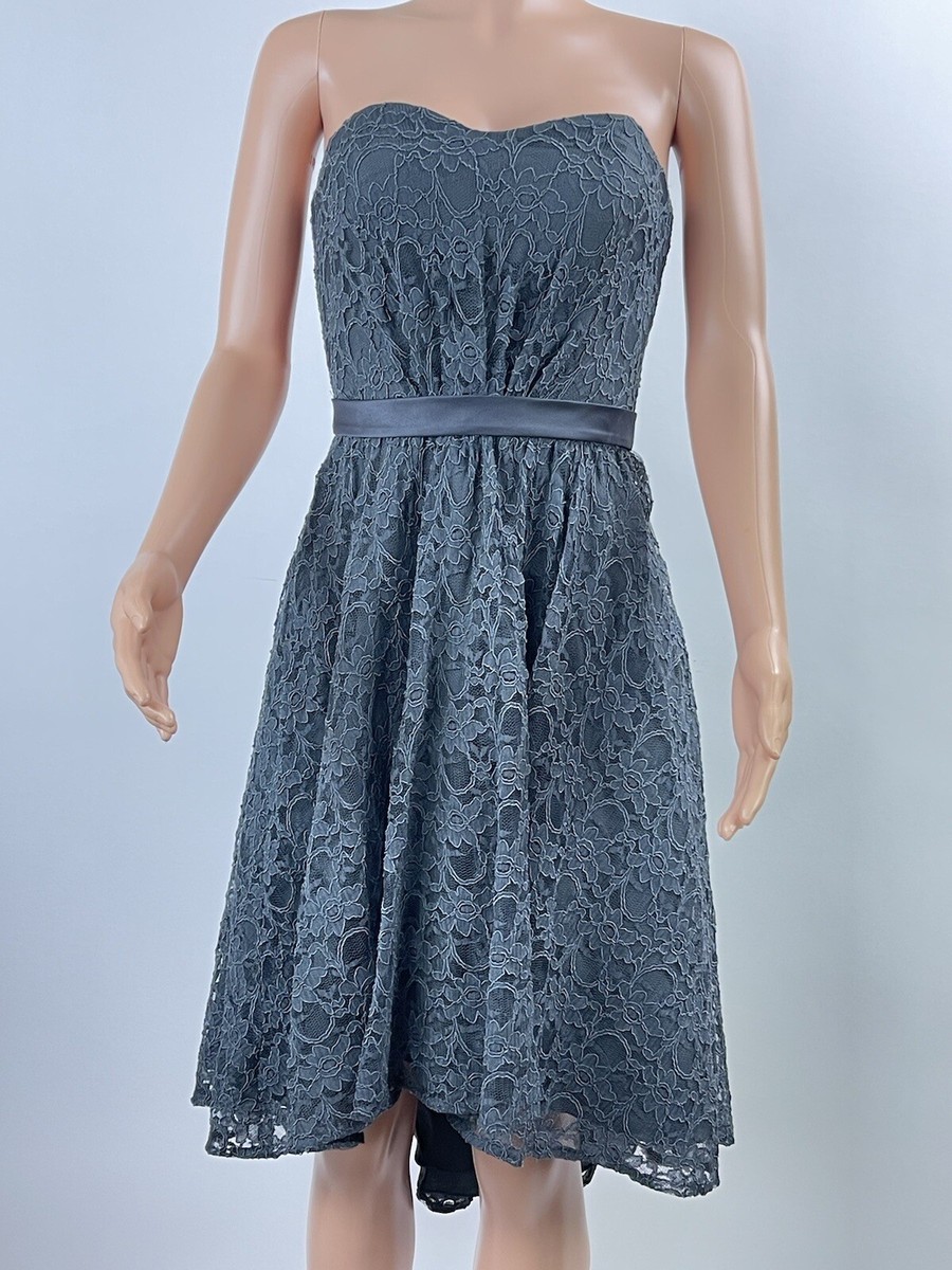 Mori Lee Strapless Floral Lace Formal Dress Charcoal Gray NEW SIZE 8 | eBay Mori Lee Strapless Floral Lace Formal Dress Charcoal Gray NEW SIZE 8 | eBay