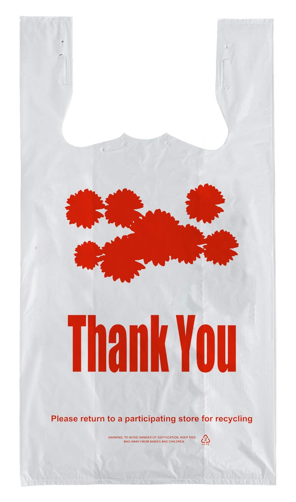 Thank You T-Shirt Bags, (308 Count in Case) Plastic Grocery Shopping Bags, De...
