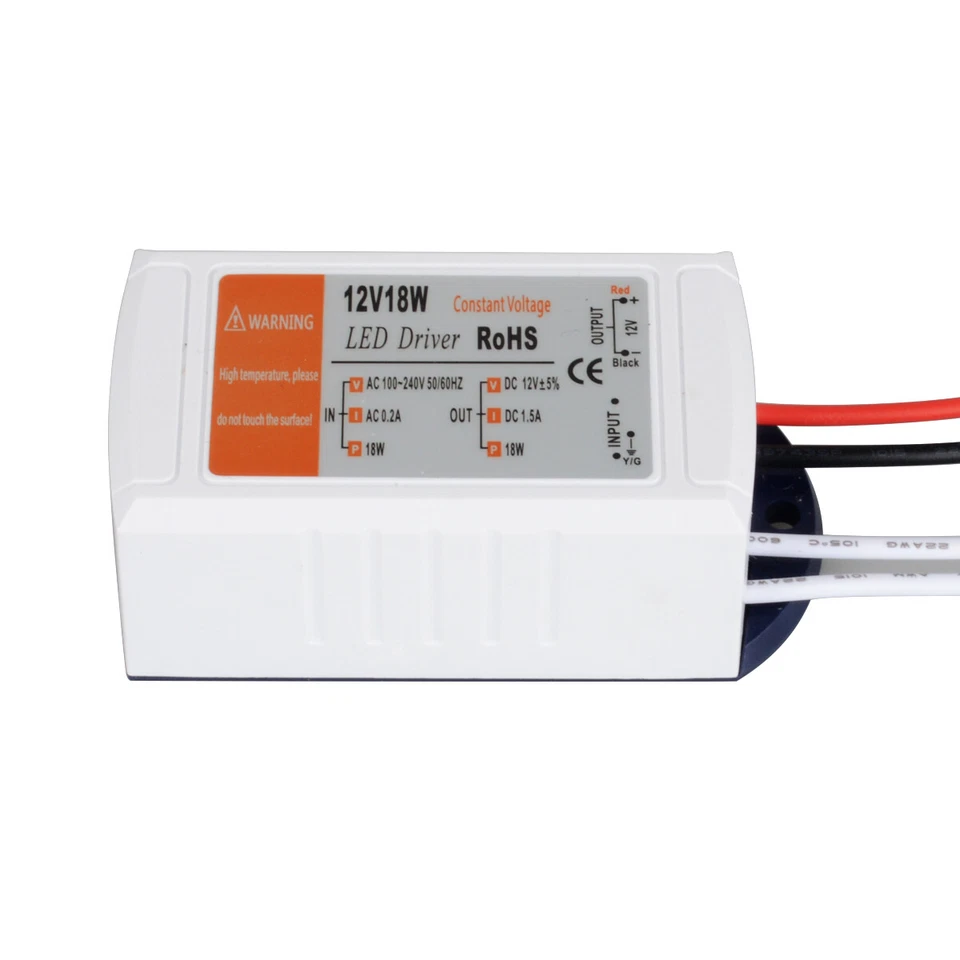 Fonte de alimentação tira LED driver transformadores de luz para DC 12V 18W 36W 72W 100W - Imagem 2 de 4