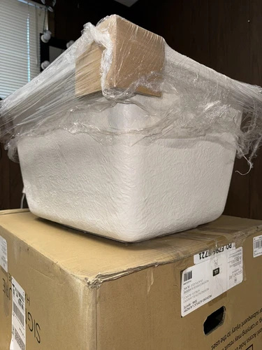 Sink Signature Hardware SHLS2522WH Medford Drop In 1 Basin Acrylic Laundry - Picture 7 of 8