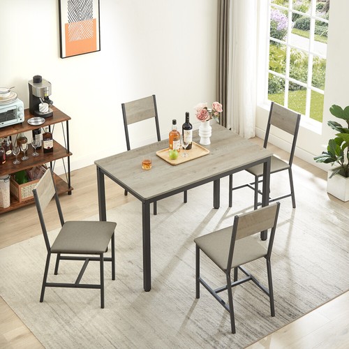 5-Piece Dining Table Set Table with 4 Upholstered Chairs Breakfast Home Dinette