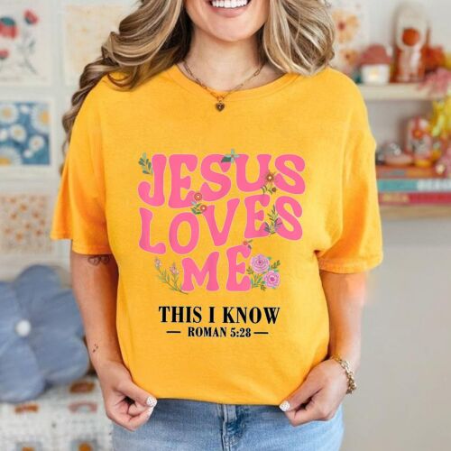 Christian Jesus Love Me This I Know Christian Floral Girls Women T-Shirt Unisex - Picture 5 of 23