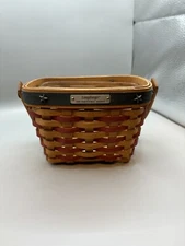 Longaberger Basket 2001 Inaugural Basket Red & Blue with Liner & Protector