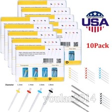 10Pack Dental Endodontic Posts Fiber Post Kit High-intensity Screw Thread Glass