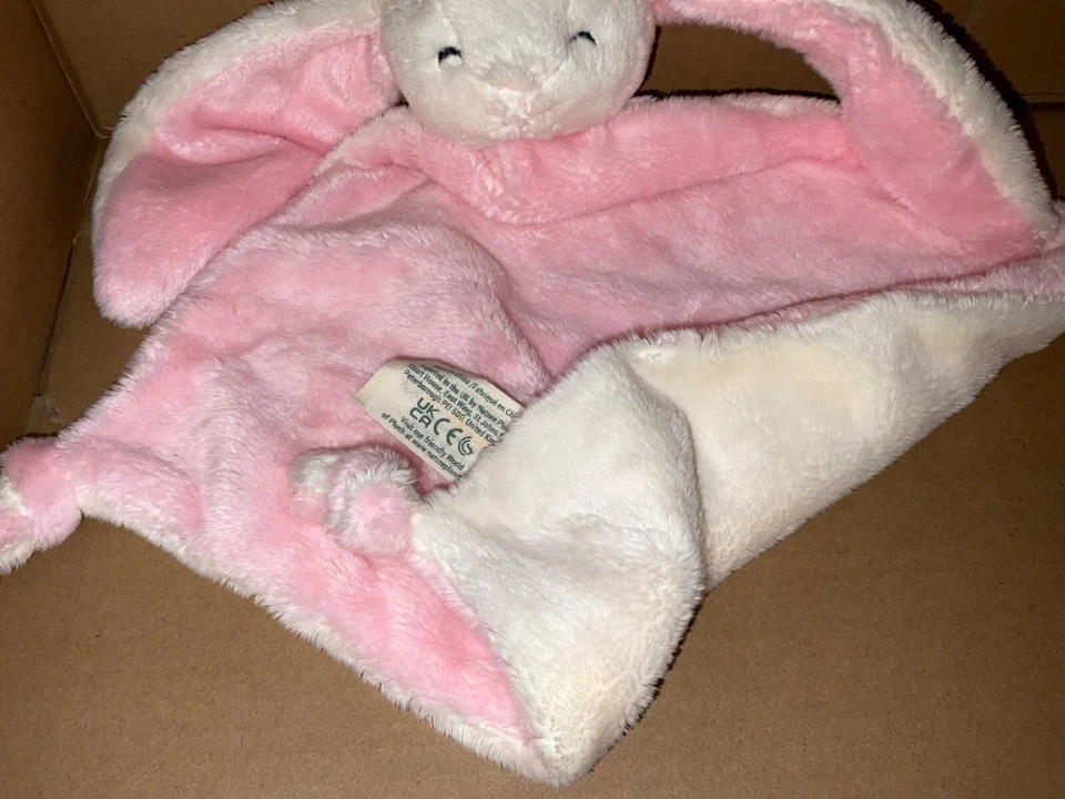 Nature Planet Pink Bunny Rabbit Baby Comforter Blanket Soother Blankie dou dou - Image 3 of 4