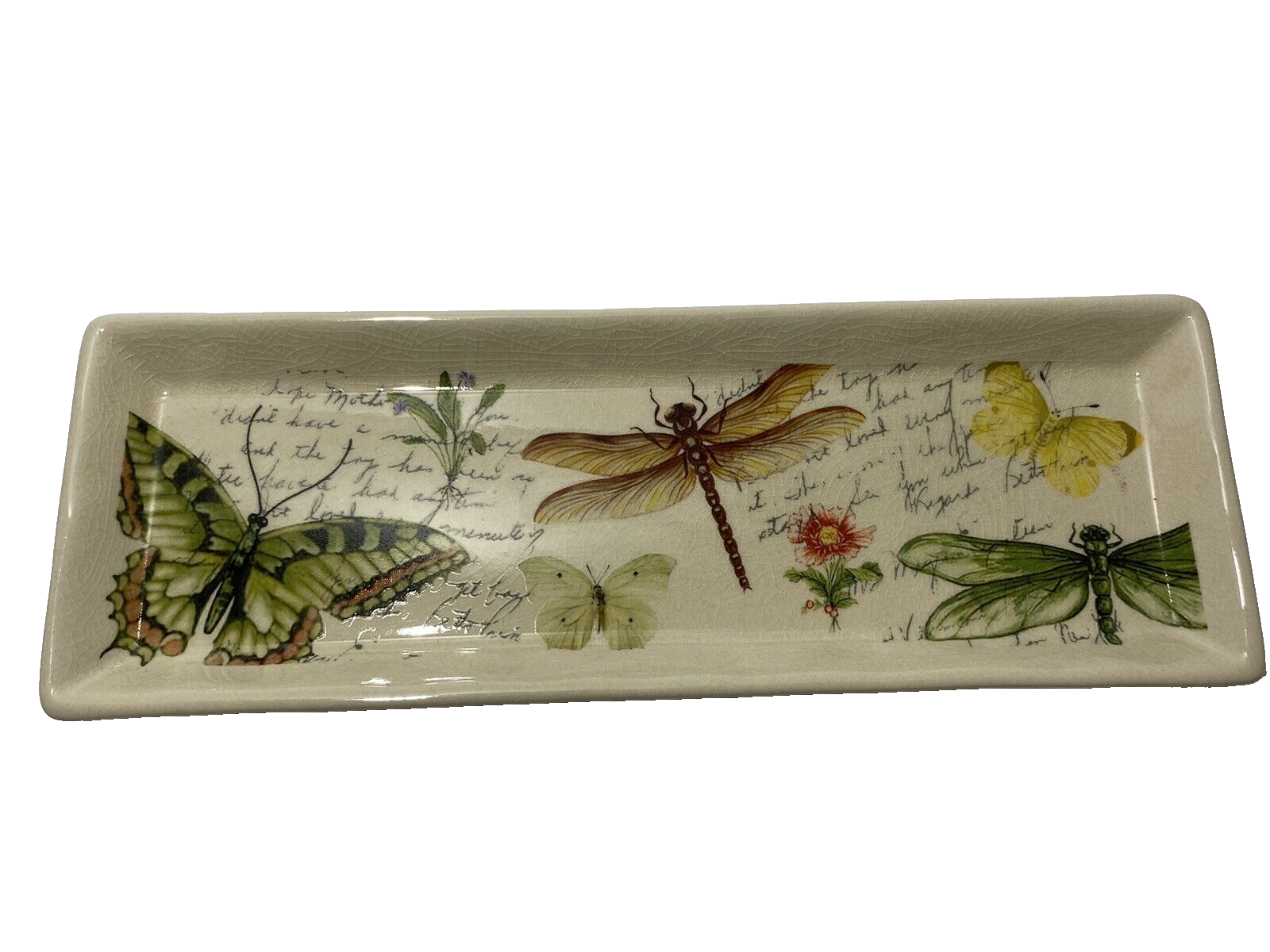 Yankee Candle Triple Votive Candle Holders and Tray Butterfly and