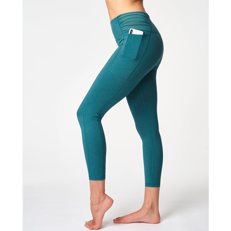 Sweaty Betty The Super Sculpt Teal Mid Rise 7/8 Length Crop Leggings Size S