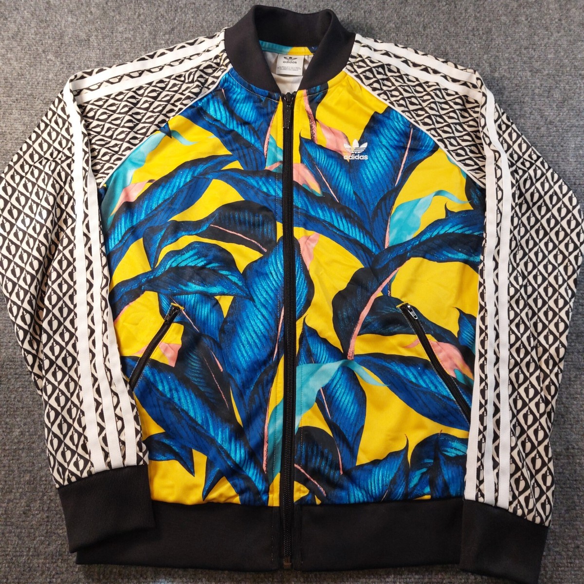 Adidas x Farm Rio Blue Yellow Windbreaker Full Zip Track Adidas x Farm Rio Blue Yellow Windbreaker Full Zip Track