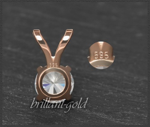 Lupenrein & River, HEARTS & ARROW, 3 - 4 mm Diamant Brillant Anhänger, 585 Gold - Afbeelding 16 van 24