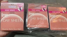 Leggs Knee High Pantyhose Everyday Day Sheer SUNTAN Reinforced Toe 18 PAIRS NEW