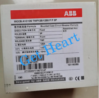 1pc ABB A1C125 TMF125/1250 FF 3P Circuit Breaker 10116350 DHL or FedEX