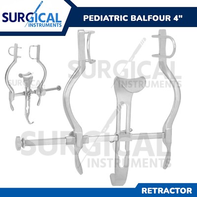 Ritrattore Chirurgico Pediatrico Balfour, 4 Pezzi, Acciaio Inox, Grado Tedesco - 2