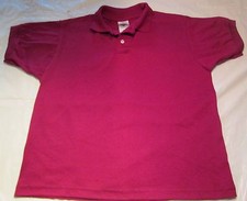 Youth Golf Shirt Fruit of the Loom 14-16 Large 10 Pc Burgundy Green 50/50 