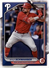 2024 Bowman Base Paper Kyle Schwarber #89 Philadelphia Phillies Baseball Card