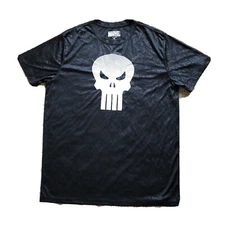 Marvel Punisher Base Layer Workout Crossfit Gym Black Tee Shirt Mens Size XL