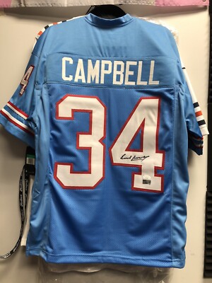 Earl Campbell Signed Houston Oilers Custom Jersey Earl Campbell JSA COA  (CBMH)