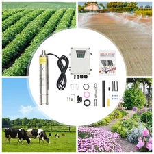 3in 24V DC Deep Well Solar Water Pump Submersible Max Head 100m/ 328ft+MPPT 270W