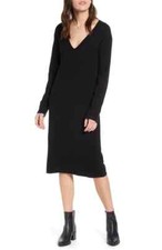 Treasure & Bond V-Neck Long Sleeve Wool Blend Sweater Dress Size S