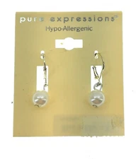 Pure Expression Faux Pearl Drop Earrings