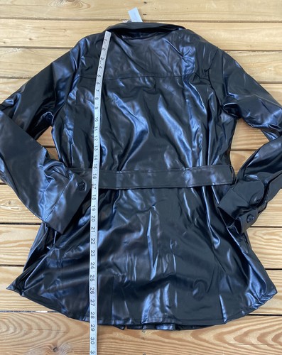NY&C NWT $64.95 women’s Button up Belted jacket size L black M6 - Picture 8 of 10