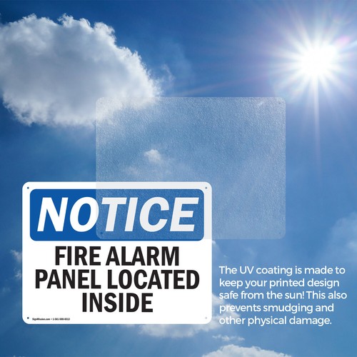 (2 Pack) Fire Alarm Panel Located Inside OSHA Notice Sign Decal Metal Plastic - 第 7/23 張圖片