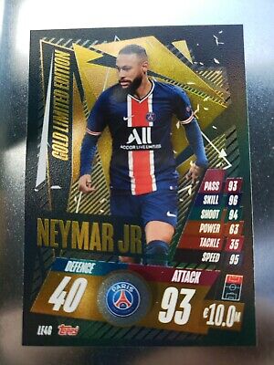 NEYMAR JR. GOLD LIMITED EDITION TOPPS MATCH ATTAX 2019-20