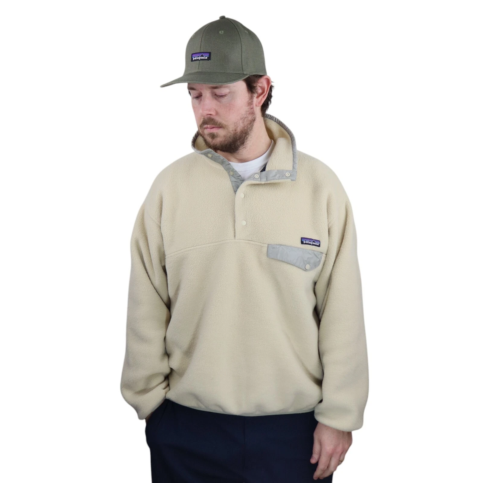 patagonia vtg 90s synchilla snap-t pullover fleece jacket