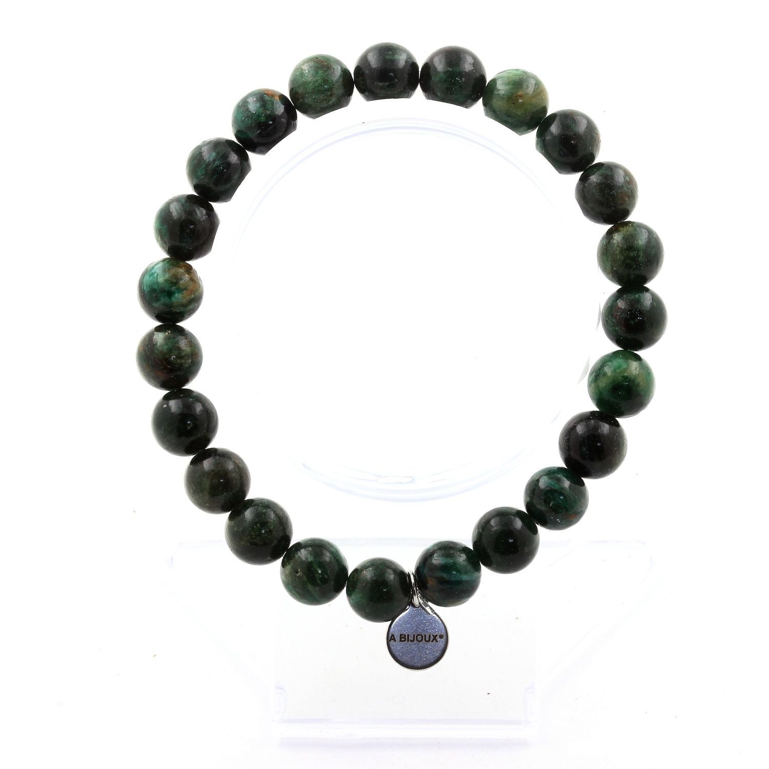 Bracelet émeraude de Zambie 8mm 3A : le cadeau en pierres naturelles parfait