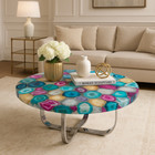 Mix Agate Coffee Table Top | Unique Mix Geode Agate Center Table Top Decor