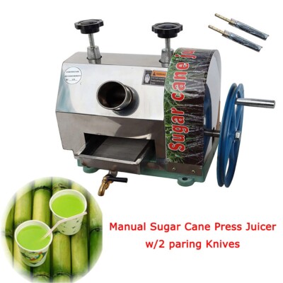 Commercial Manual Sugar Cane Press Juicer Sugar Cane Extractor w/2 paring Knives