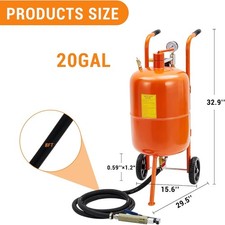 51020 Gallon Sandblaster Portable Air Sand Blaster Media Abrasive W 4 Nozzles