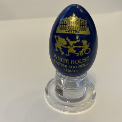 White House Easter Egg Roll 1999 Bill & Hillary Clinton Painted Purple  Egg