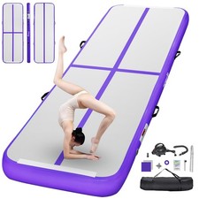 FBSPORT 10ft Gymnastics Training Mats Inflatable Air Gymnastics Mat 4 inches ...