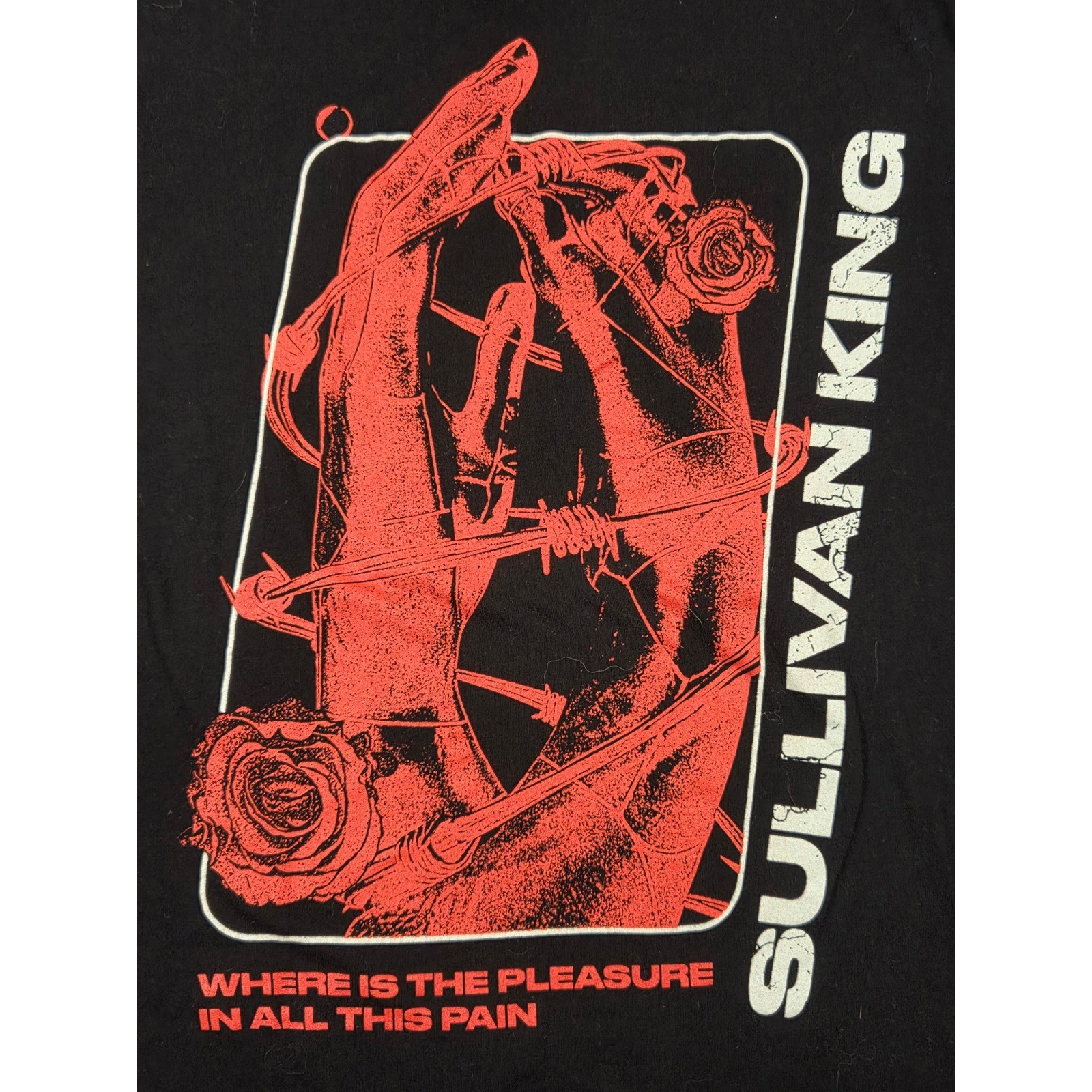 Band Shirt Black Red Barbed Wire Roses Metal Hardcore
