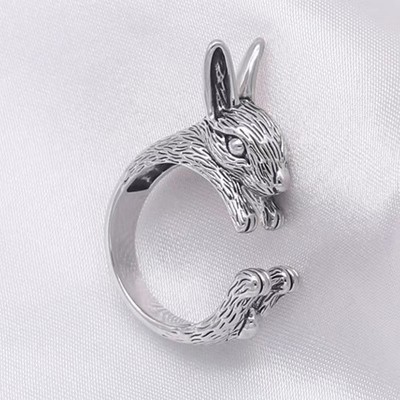 Three-dimensional Rabbit Ring Winding Ring Women Men Ring Jewelry Gift for Women