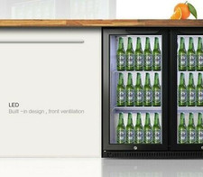 IGLOO  BLACK Bar Fridge 2-Door Glass Beer Wine Undercounter Commercial