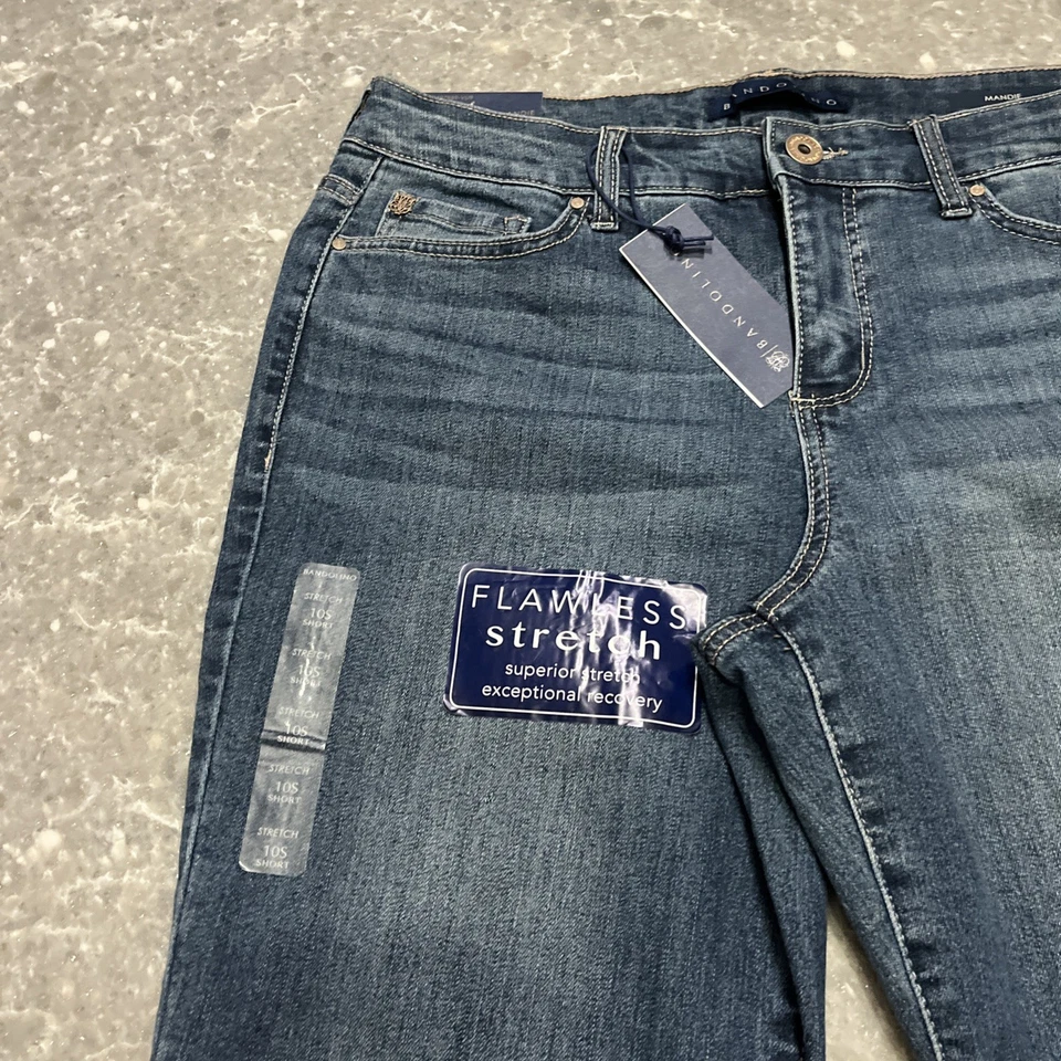 Pantalones de mezclilla para mujer Bandolino Mandie talla 10S pierna corta recta Foto 2 de 4