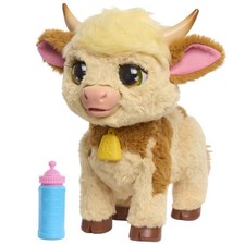 furReal Maggie the Feed Follow Cow, 11 Inch Interactive Plush Cow, Boys and Gi