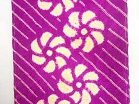 7819081: JAPANESE KIMONO / ANTIQUE SHIBORI DIAGONAL STRIPES / TWISTED FLOWER PA