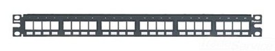 Panduit 24-Port Flush Mount Modular Patch Panel, 1 RU. (nkpp24fmy)
