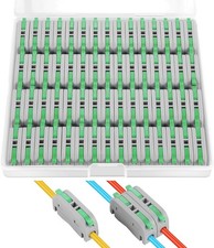 60 Pcs XHF Green Lever Connectors Compact Conductor Nuts Electric Color: Green