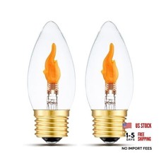 LED Flickering Light Bulbs E26 Flame Effect Bulb Standard Base, Fire Yellow