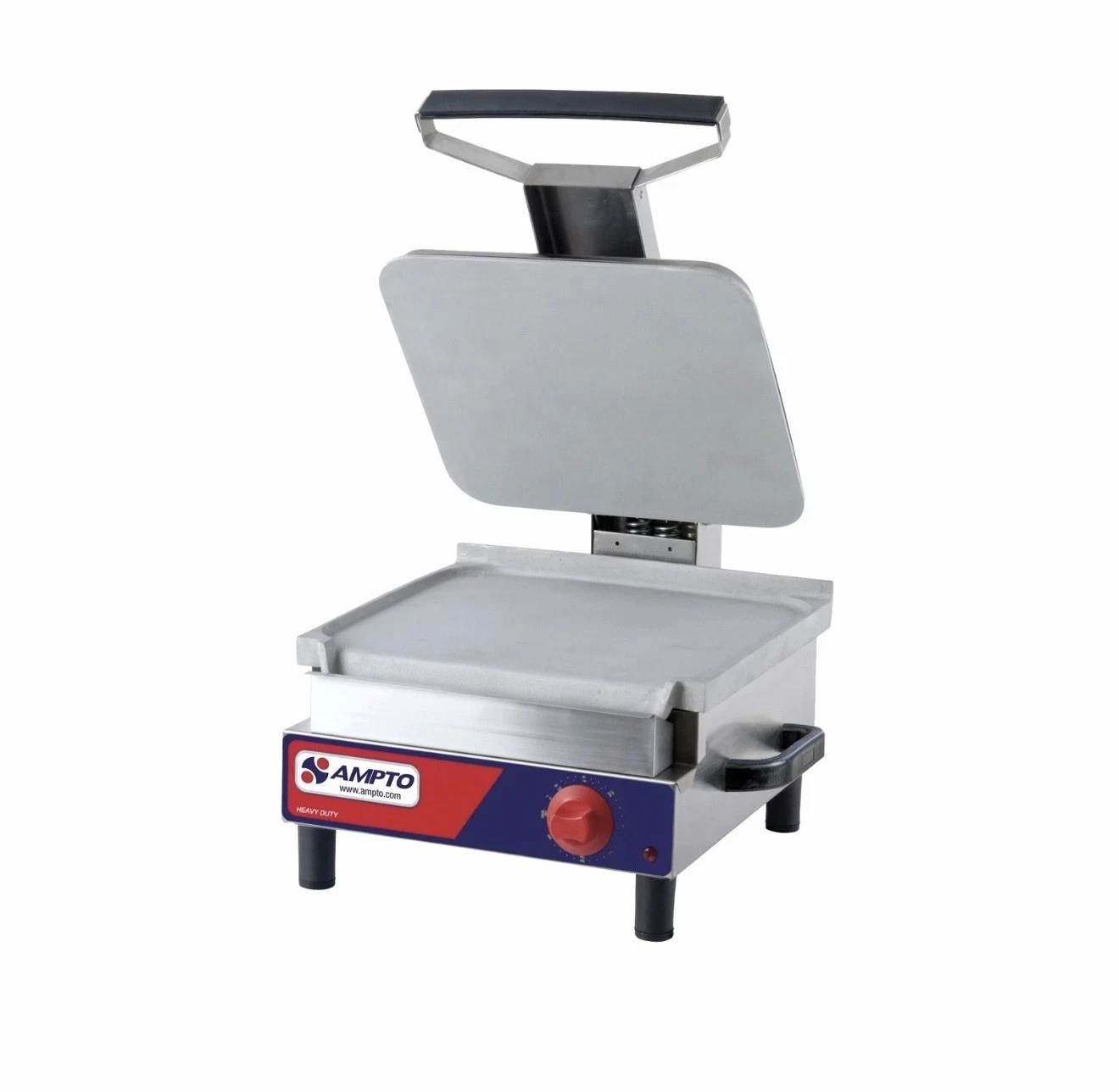 AMPTO SASL 13" Electric Sandwich Panini Grill w/ Aluminum Smooth Plates, G