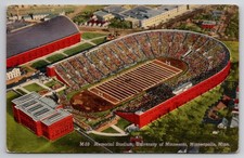 Memorial Stadium University of Minnesota Minneapolis MN Linen Postcard