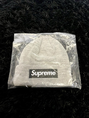 Supreme New Era Box Logo Beanie Brand New Gray Authentic FW22 | eBay