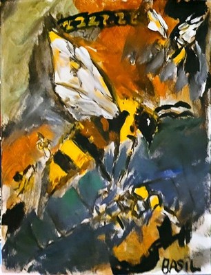 Bee Unique Abstract Expressionism Wall Art Canvas Board 11x14
