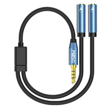 MillSO Headset Splitter for 2 TRRS Headphones or Mics 3.5mm Jack Adapter 1-Foot