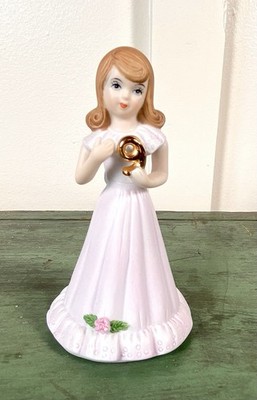 1982 Enesco Growing Up Birthday Girls Redhead 4.75'' Figurine ~ Age 9