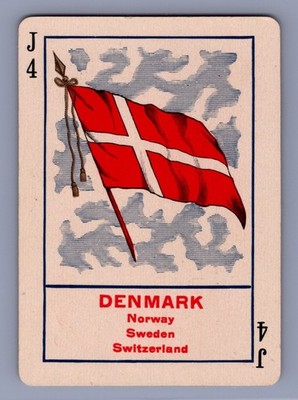 1896 Cincinnati Game of Flags Denmark Flag Card #J4